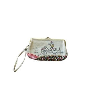 natural life stop smile breath life is beautiful kisslock wristlet wallet clutch
